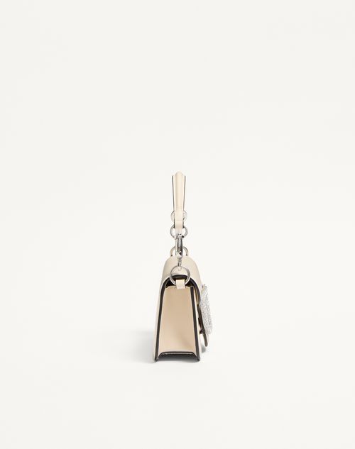 Valentino Garavani - Valentino Garavani Locò Small Shoulder Bag With Jewel Logo - Ivory - Woman - Shoulder Bags